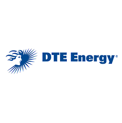 DTE Energy logo on translucent background